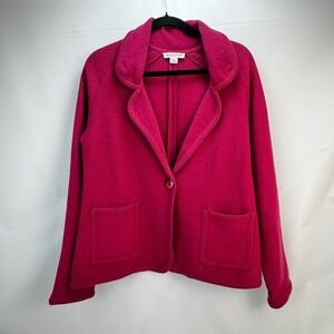 Pendleton Raspberry Pink 100% Lambs Wool Sweater Blazer Sz M